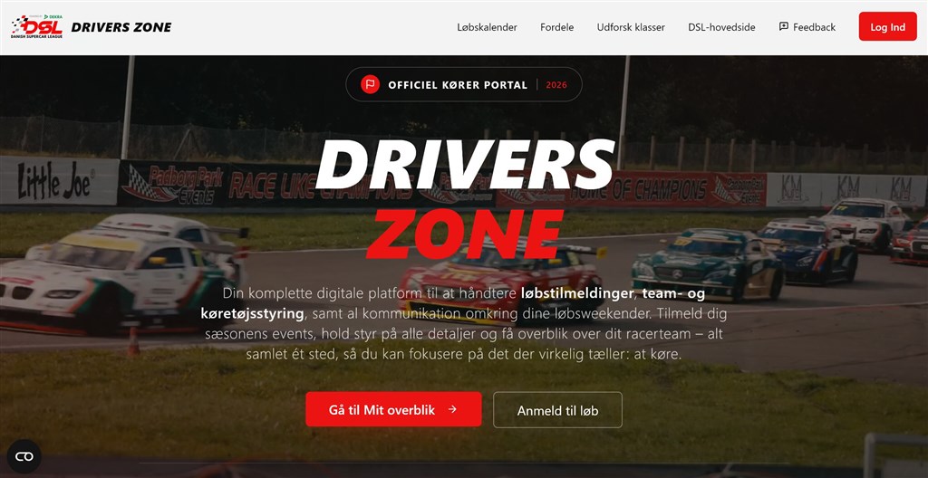 Tilmelding foregår via Drivers Zone, hvor man sikkert kan oprette sig med personlige data og data på sine racerbiler.
(Foto: DSL/Morten Alstrup)